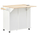 Kitchen Island with Power Outlet,Kitchen Storage white-mdf