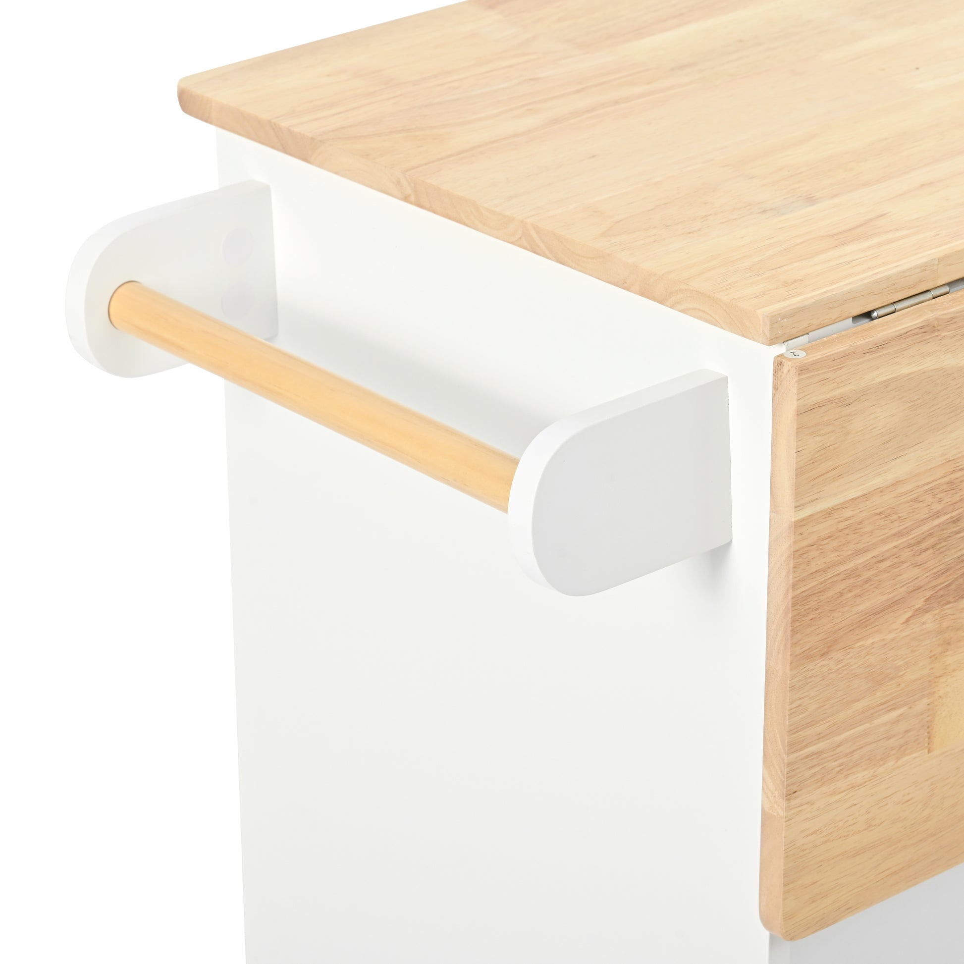 Kitchen Island with Power Outlet,Kitchen Storage white-mdf