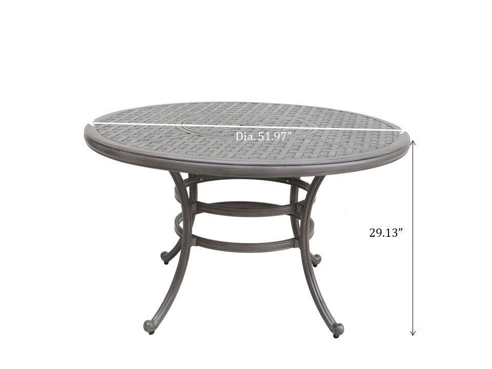 All Weather And Durable 52" Round Cast Aluminum