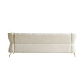 Modern Tufted Velvet Sofa 87.4 Inch For Living Room Beige Color Beige Velvet Wood Primary Living Space Tufted Back Modern Flared Arms Foam Velvet 2 Seat
