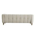Modern Velvet Sofa 83.07 Inch For Living Room Beige Color Beige Velvet Wood Primary Living Space Tufted Back Modern Rolled Arms Foam Velvet 1 Seat