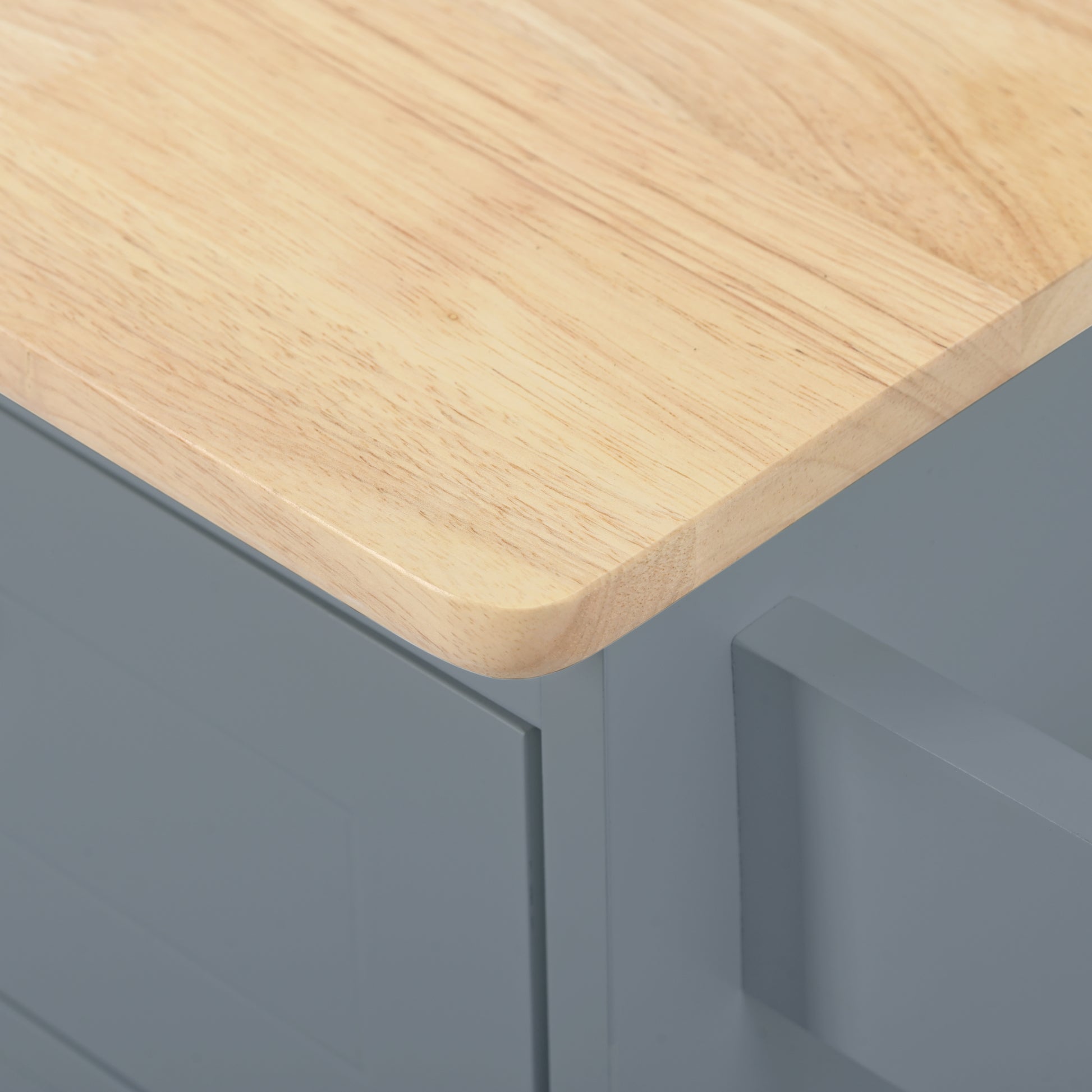 Kitchen Island with Power Outlet,Kitchen Storage blue-mdf