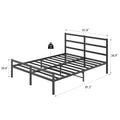 Metal Platform Bed Frame With Headboard, Sturdy Metal Frame, No Box Spring Needed Queen Queen Black Metal