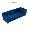 Modern Velvet Sofa 83.07 Inch For Living Room Blue Color Blue Velvet Wood Primary Living Space Tufted Back Modern Rolled Arms Foam Velvet 1 Seat