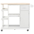 Multipurpose Kitchen Cart Cabinet with Side Storage white-mdf