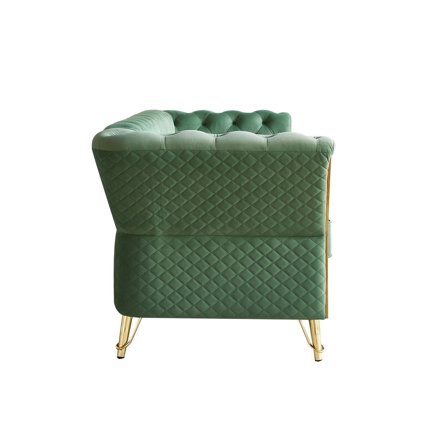Modern Tufted Velvet Sofa 87.4 Inch For Living Room Mint Green Color Mint Green Velvet Wood Primary Living Space Tufted Back Modern Flared Arms Foam Velvet 2 Seat