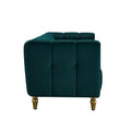 Modern Velvet Sofa 83.07 Inch For Living Room Green Color Green Velvet Wood Primary Living Space Tufted Back Modern Rolled Arms Foam Velvet 1 Seat
