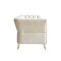 Modern Tufted Velvet Sofa 87.4 Inch For Living Room Beige Color Beige Velvet Wood Primary Living Space Tufted Back Modern Flared Arms Foam Velvet 2 Seat