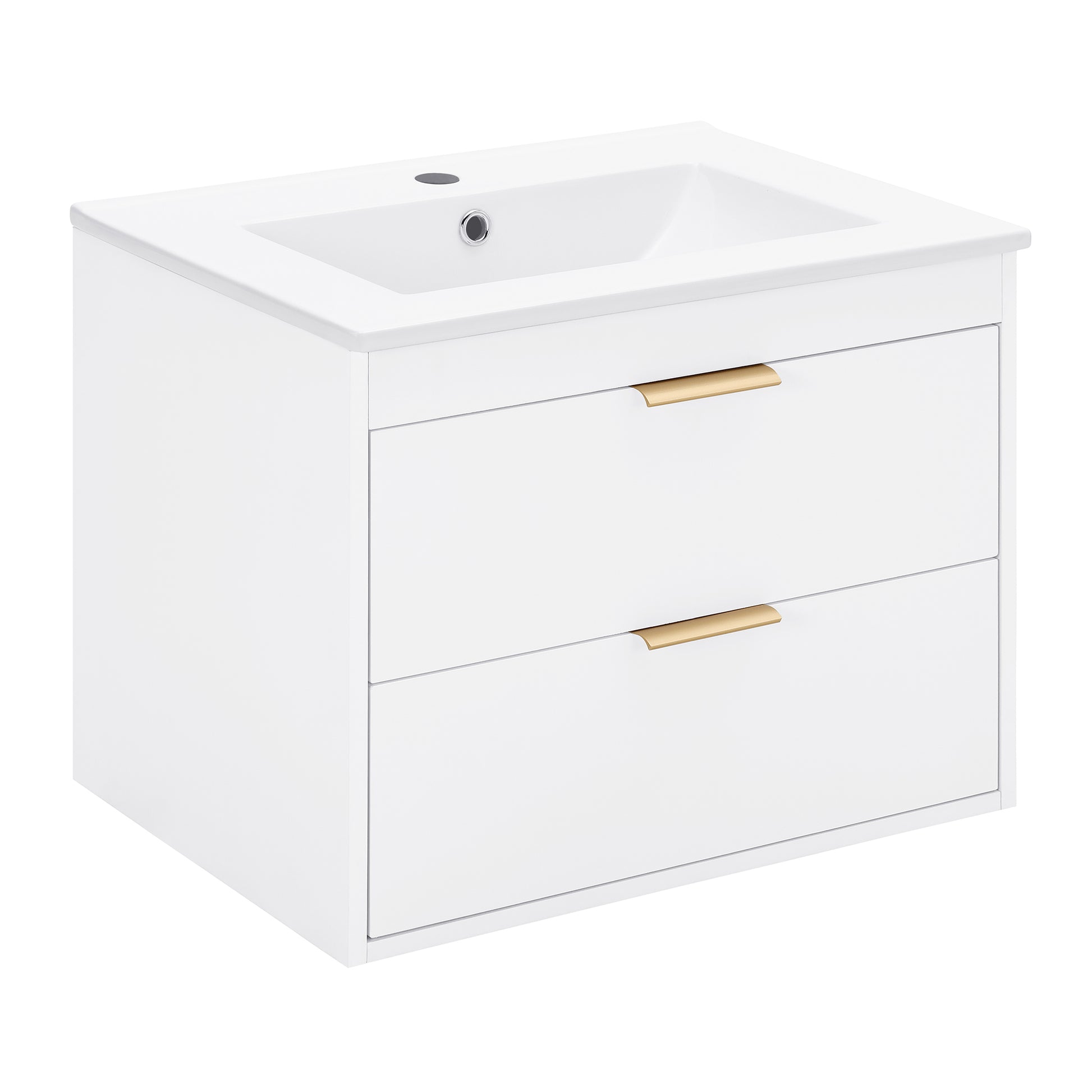 24" floating wall mounted bathroom vanity with white white-wall mounted-ceramic+mdf