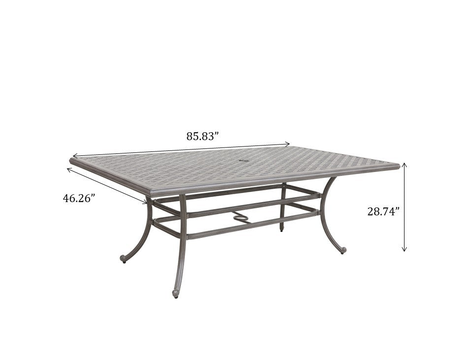46x86 Inch Cast Aluminum Rectangle Table
