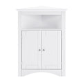 Sideboard Cabinet,Corner Cabinet,Bathroom Floor Corner Cabinet With Doors And Shelves, Kitchen, Living Room,Free Standing Storage Cabinet For Bathroom White Mdf