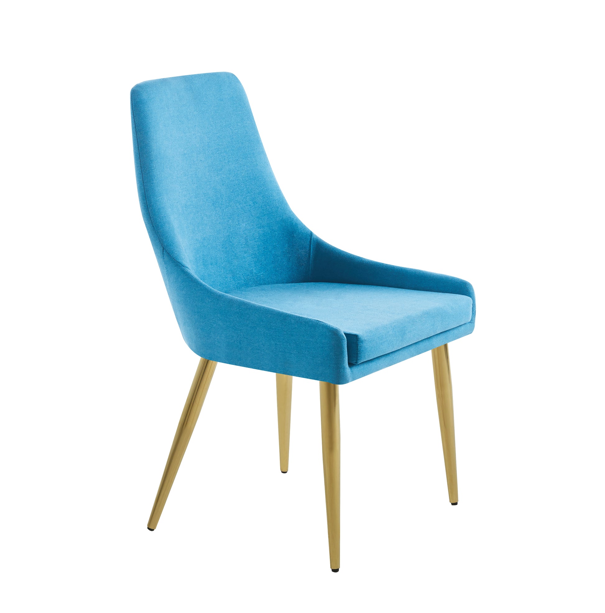 Fabric Dining Chairs Set Of 2, Upholstered Armless Accent Chairs, Classical Appearance And Stainless Steel Light Blue Fabric