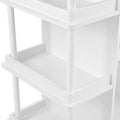 Multipurpose Kitchen Cart Cabinet with Side Storage white-mdf