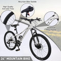 Mountain Bike For Girls And Boys Mountain 24 Inch Shimano 7 Speed Bike Cycling Silver Garden & Outdoor Aluminium Alloy