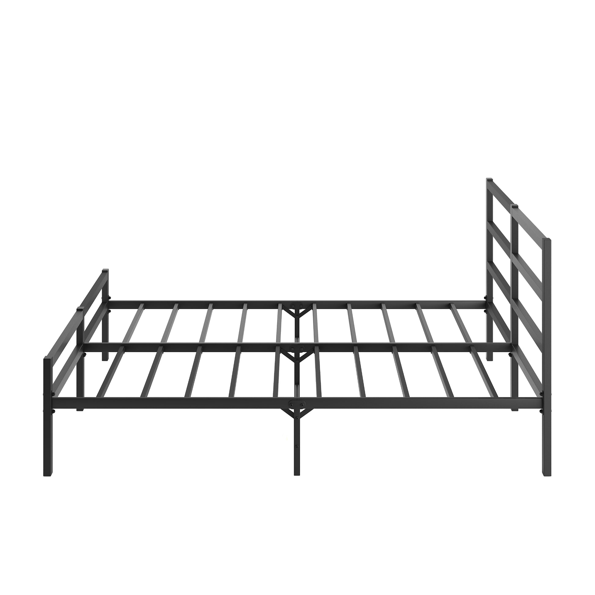 Metal Platform Bed Frame With Headboard, Sturdy Metal Frame, No Box Spring Needed Queen Queen Black Metal
