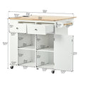 Kitchen Island with Power Outlet,Kitchen Storage white-mdf