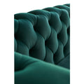 Modern Tufted Velvet Sofa 87.4 Inch For Living Room Green Color Green Velvet Wood Primary Living Space Tufted Back Modern Pine Flared Arms Foam Velvet 2 Seat