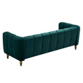 Modern Velvet Sofa 83.07 Inch For Living Room Green Color Green Velvet Wood Primary Living Space Tufted Back Modern Rolled Arms Foam Velvet 1 Seat