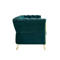 Modern Tufted Velvet Sofa 87.4 Inch For Living Room Green Color Green Velvet Wood Primary Living Space Tufted Back Modern Pine Flared Arms Foam Velvet 2 Seat