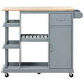 Multipurpose Kitchen Cart Cabinet with Side Storage blue-mdf