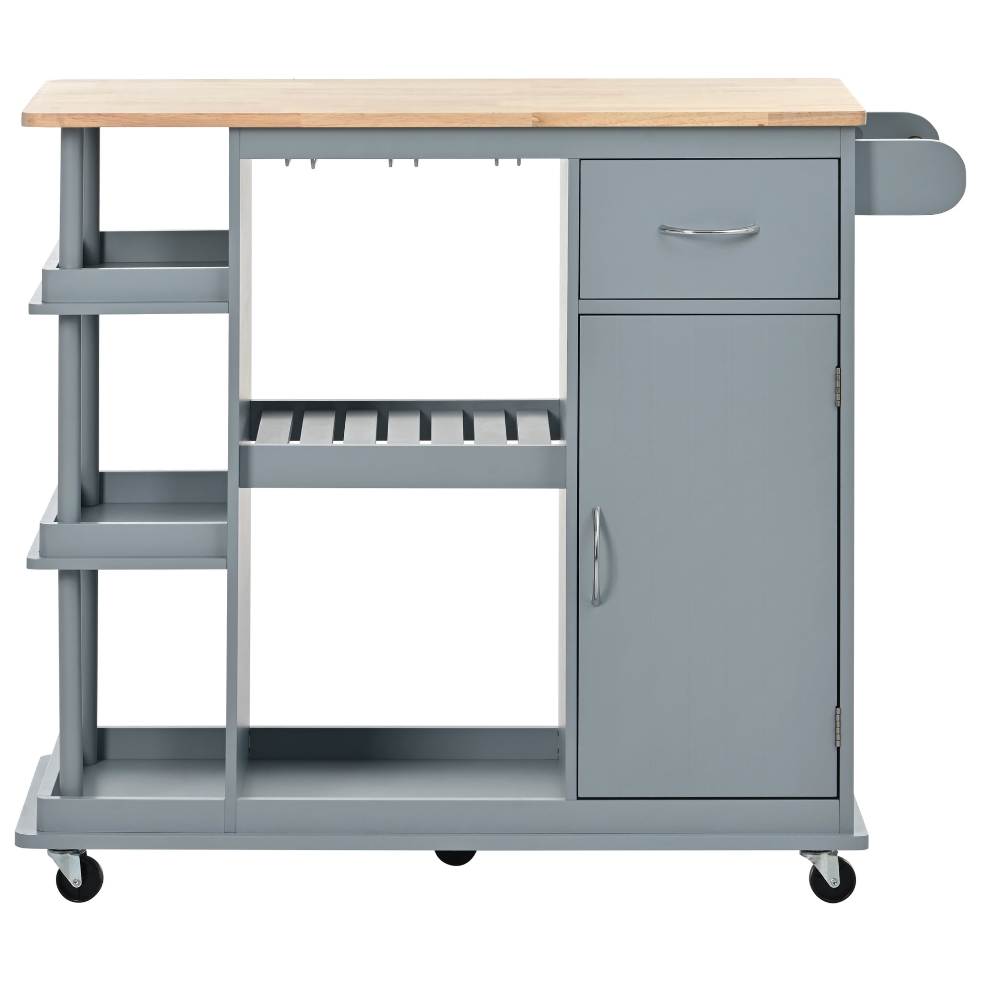 Multipurpose Kitchen Cart Cabinet with Side Storage blue-mdf