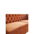Modern Tufted Velvet Sofa 87.4 Inch For Living Room Orange Color Orange Velvet Wood Primary Living Space Tufted Back Modern Flared Arms Foam Velvet 2 Seat