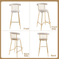 Bar Stool Set Of 2, Luxury Velvet High Bar Stool With Metal Legs And Soft Back, Pub Stool Chairs Armless Modern Kitchen High Dining Chairs With Metal Legs, Beige Beige Velvet