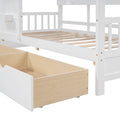 Wooden Twin Size House Bed With 2 Drawers,Kids Bed With Storage Shelf, White Twin White Solid Wood