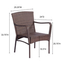 3 Pieces Outdoor Seating Group Furniture, Pe Rattan Patio Furniture, Wicker Patio Chairs Set, Patio Bistro Sets, Outdoor Conversation Sets Brown Dark Brown Wicker