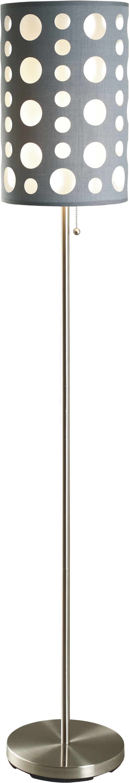 62"H Grey White Retro Floor Lamp Grey Metal