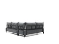 Inferno Metal Frame Vynil Upholstered Sectional For Living Room Grey Metal