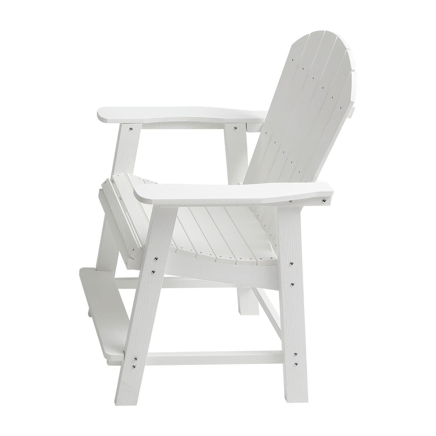 Hips Bar Chair With Armrest,Patio Bar Chair Set Of 2, White Matte White Hdpe