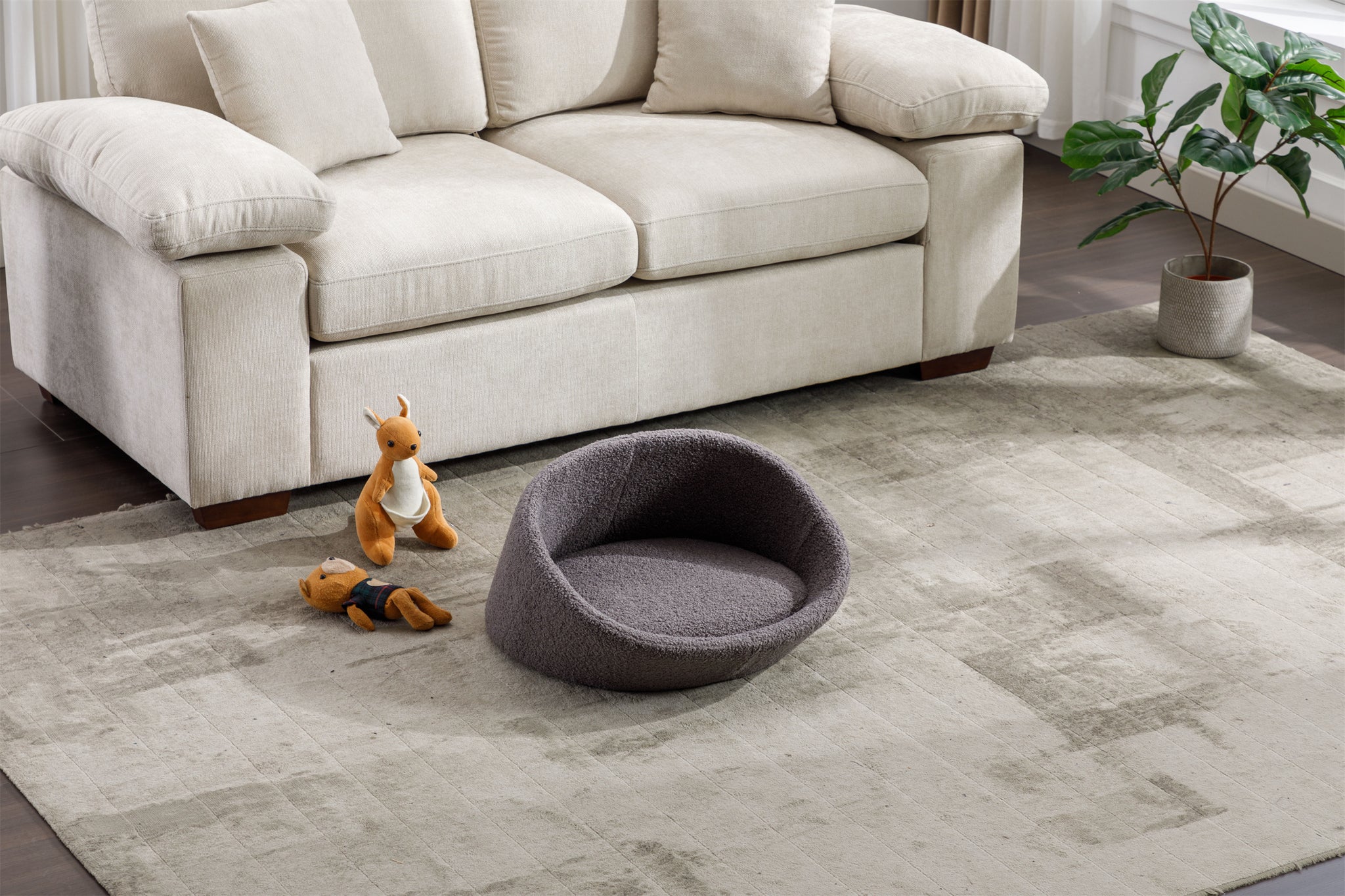 PANGPANG Cat Bed Pet Sofa With Solid Wood frame grey-memory foam-american design-cat-small (11 -