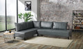 Inferno Metal Frame Vynil Upholstered Sectional For Living Room Grey Metal