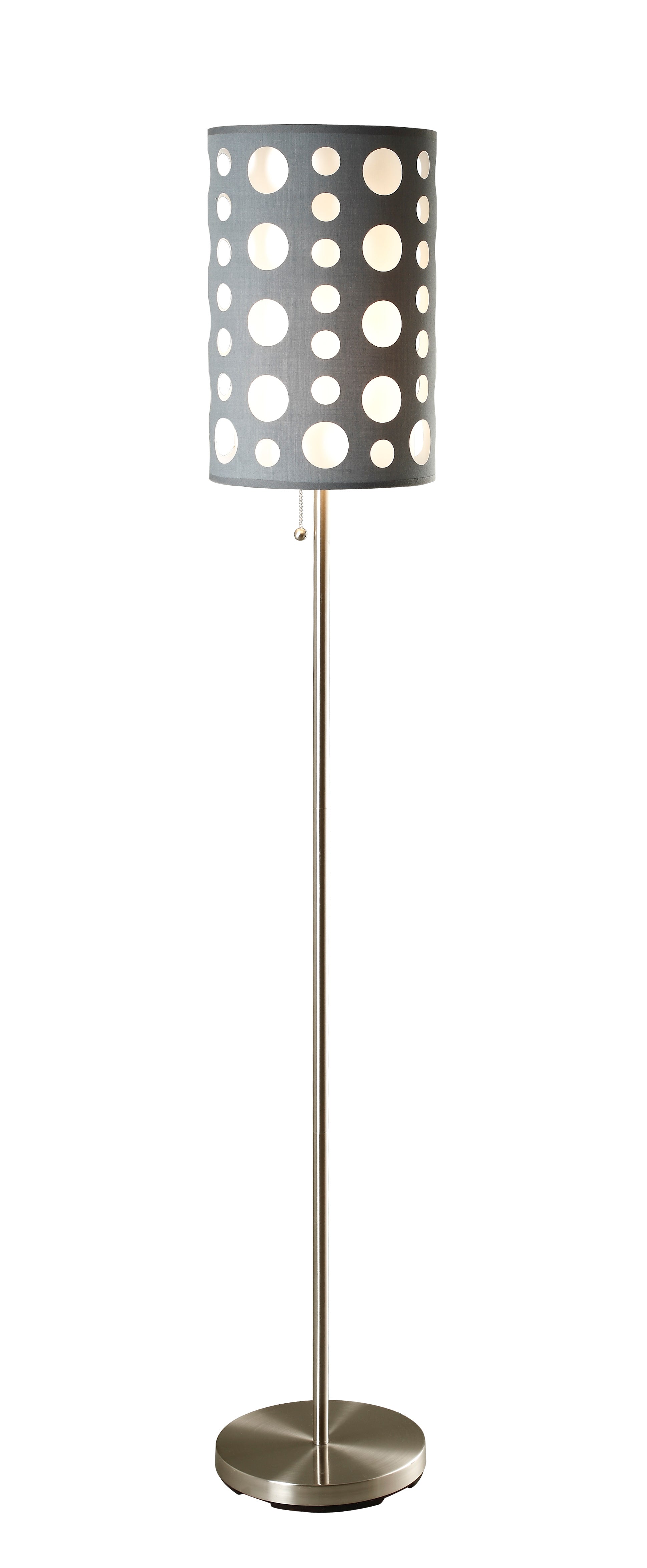 62"H Grey White Retro Floor Lamp Grey Metal