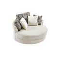 Swivel Accent Barrel Chair With 5 Movable Pillow 360 Degree Swivel Round Sofa Chair For Living Room,Bedroom, Hotel, Beige Beige Foam Corduroy