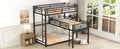 L Shaped Metal Triple Twin Size Bunk Bed, Black Old Sku:Sm000605Aab Box Spring Not Required Twin Black Metal Bedroom Bunk Metal