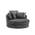 Swivel Accent Barrel Chair With 5 Movable Pillow 360 Degree Swivel Round Sofa Chair For Living Room,Bedroom, Hotel, Grey Grey Foam Corduroy