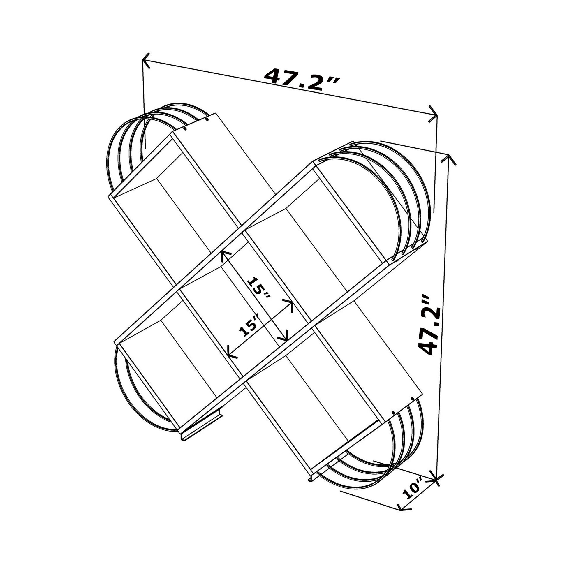 Case X Design Modern 5 Tier Bookcase White Wood