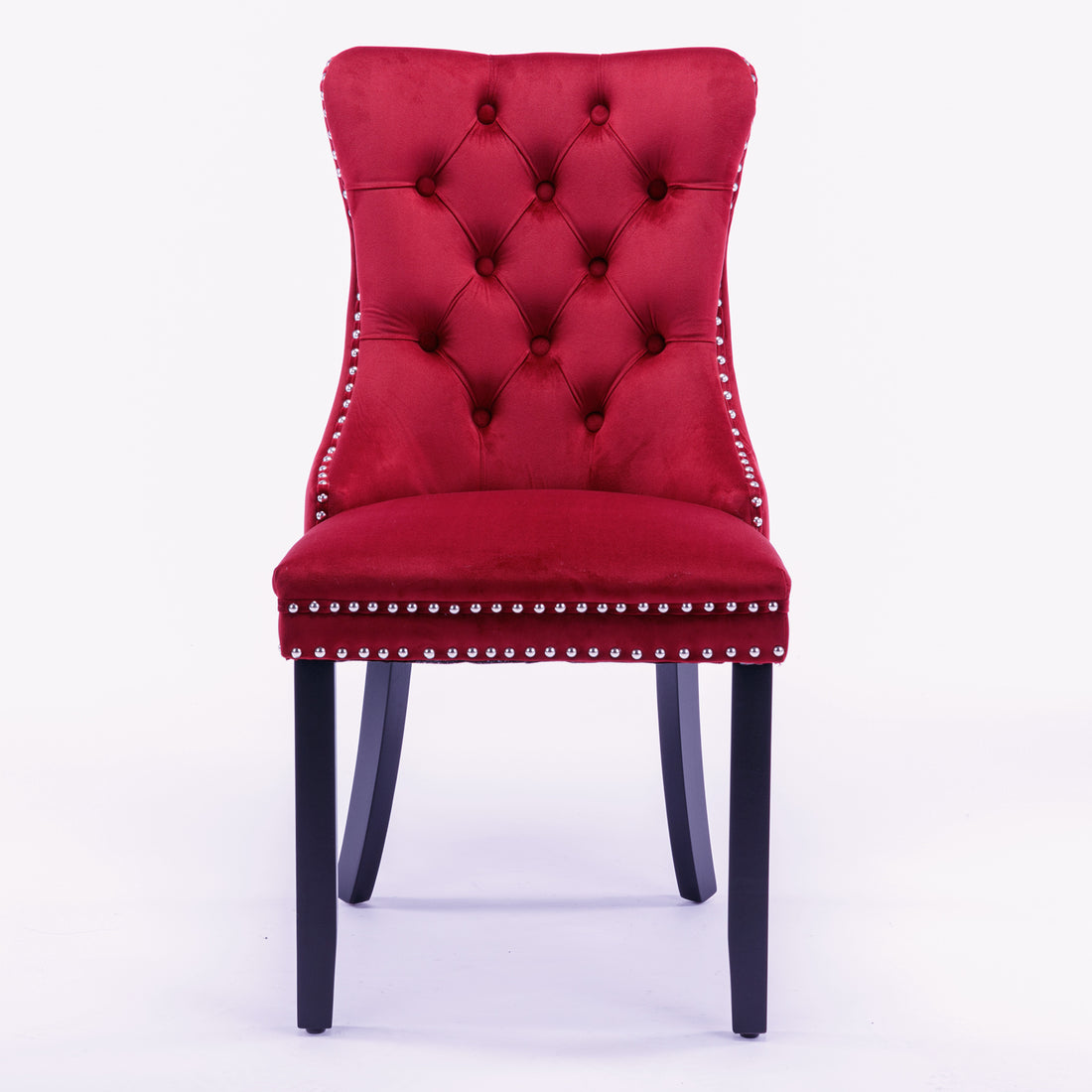 Classic Velvet Dining Chairs, High End Tufted Solid Wood Contemporary Velvet Upholstered Dining Chair With Wood Legs Nailhead, Set Of 2,Burdy, Wine Red,Sw2001Wr Burgundy Foam Velvet