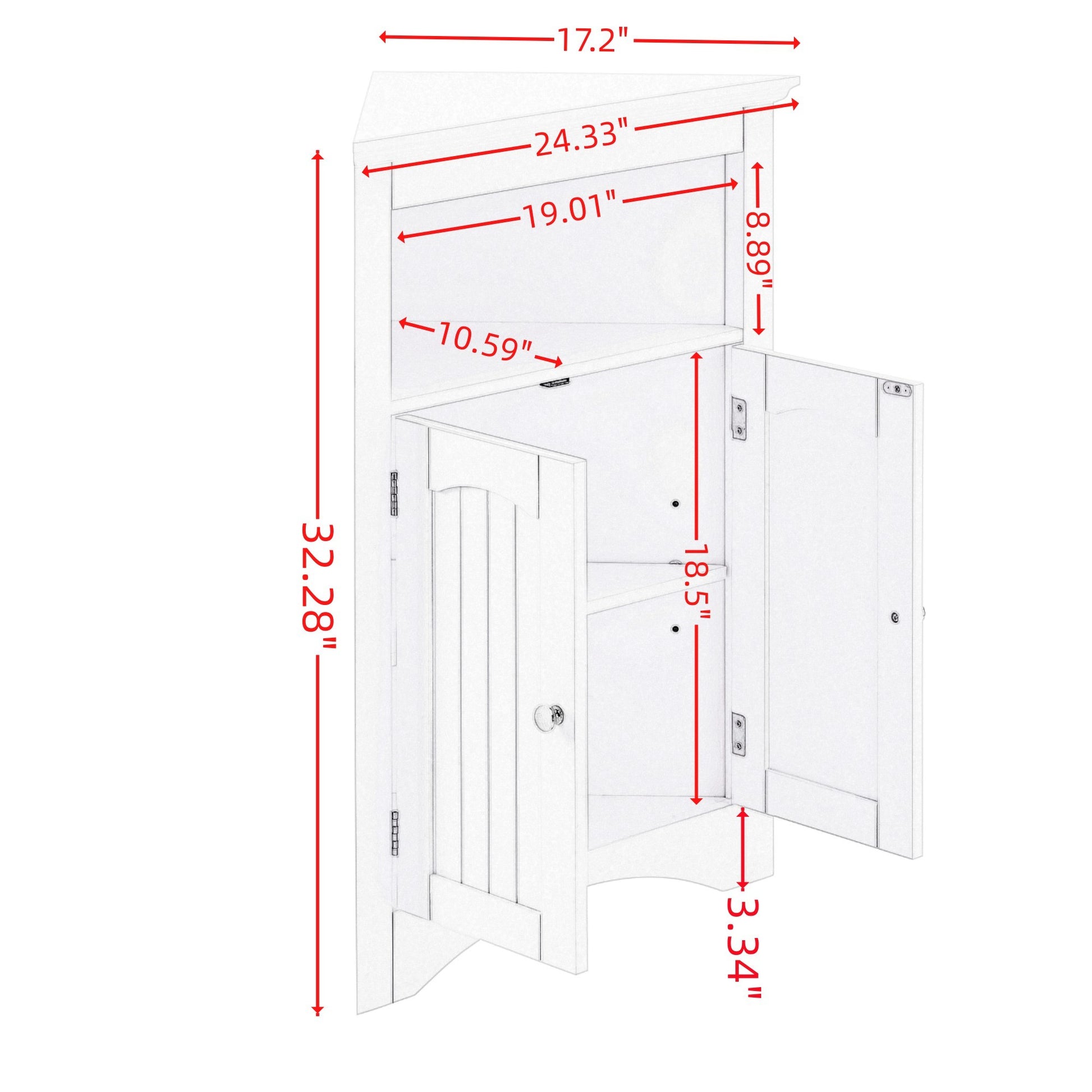 Sideboard Cabinet,Corner Cabinet,Bathroom Floor Corner Cabinet With Doors And Shelves, Kitchen, Living Room,Free Standing Storage Cabinet For Bathroom Coffee Mdf