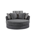 Swivel Accent Barrel Chair With 5 Movable Pillow 360 Degree Swivel Round Sofa Chair For Living Room,Bedroom, Hotel, Grey Grey Foam Corduroy