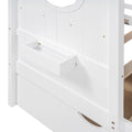 Wooden Twin Size House Bed With 2 Drawers,Kids Bed With Storage Shelf, White Twin White Solid Wood