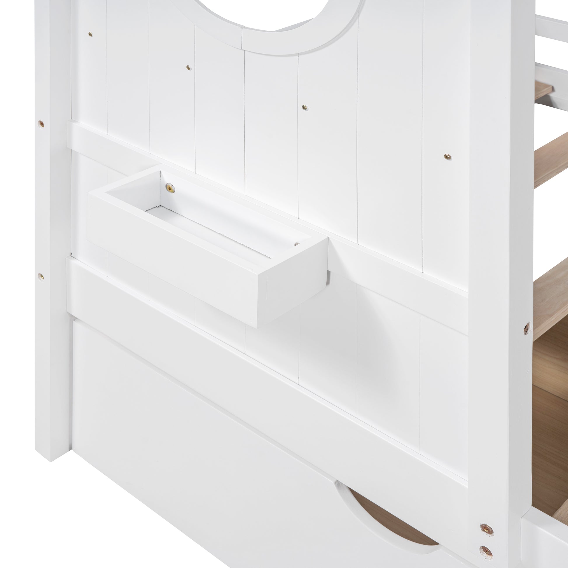 Wooden Twin Size House Bed With 2 Drawers,Kids Bed With Storage Shelf, White Twin White Solid Wood