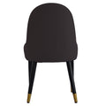 Modern Pu Sponge Filled Dining Chair, Solid Wood Metal Legs, Suitable For Restaurants, Living Rooms And Rooms Set Of 2 Dark Brown White Foam Pu