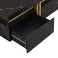 Modern Black Square Storage Coffee Table With 4 Drawers Black Mdf