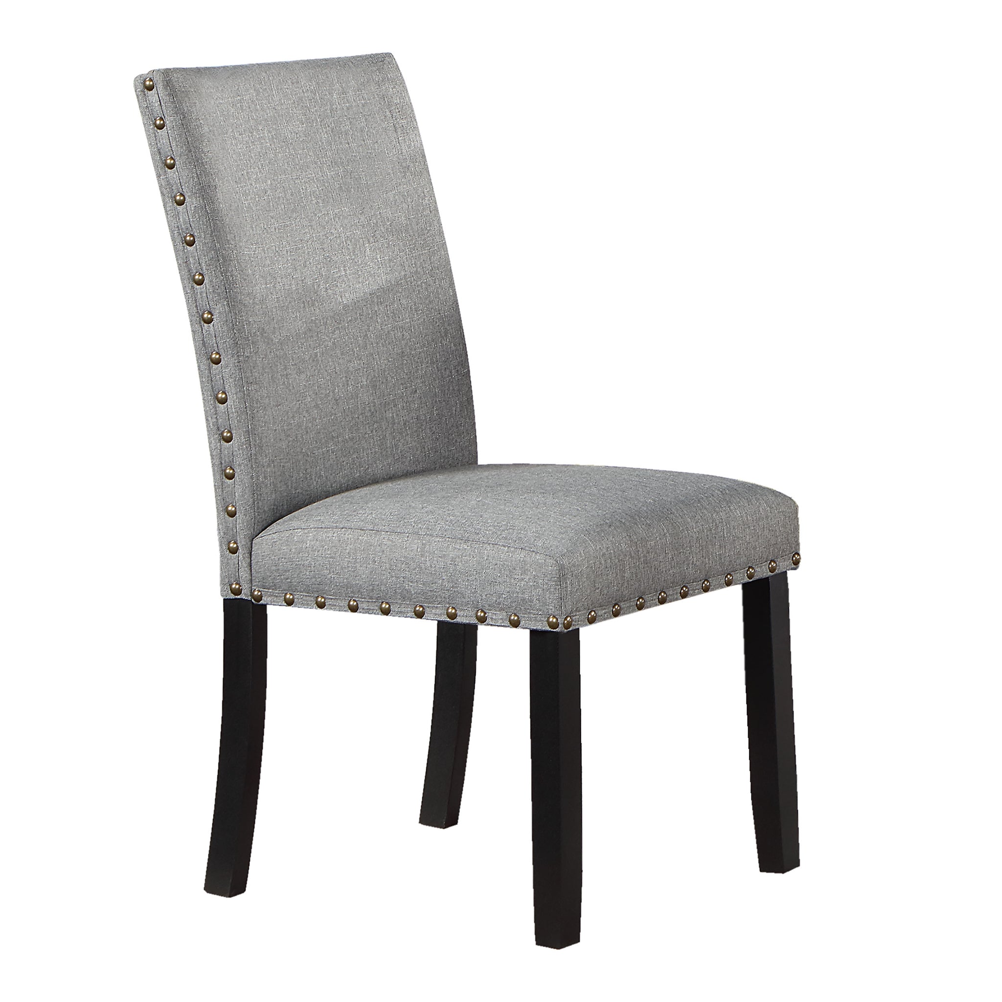 Grey Fabric Modern Set of 2 Dining Chairs Plush