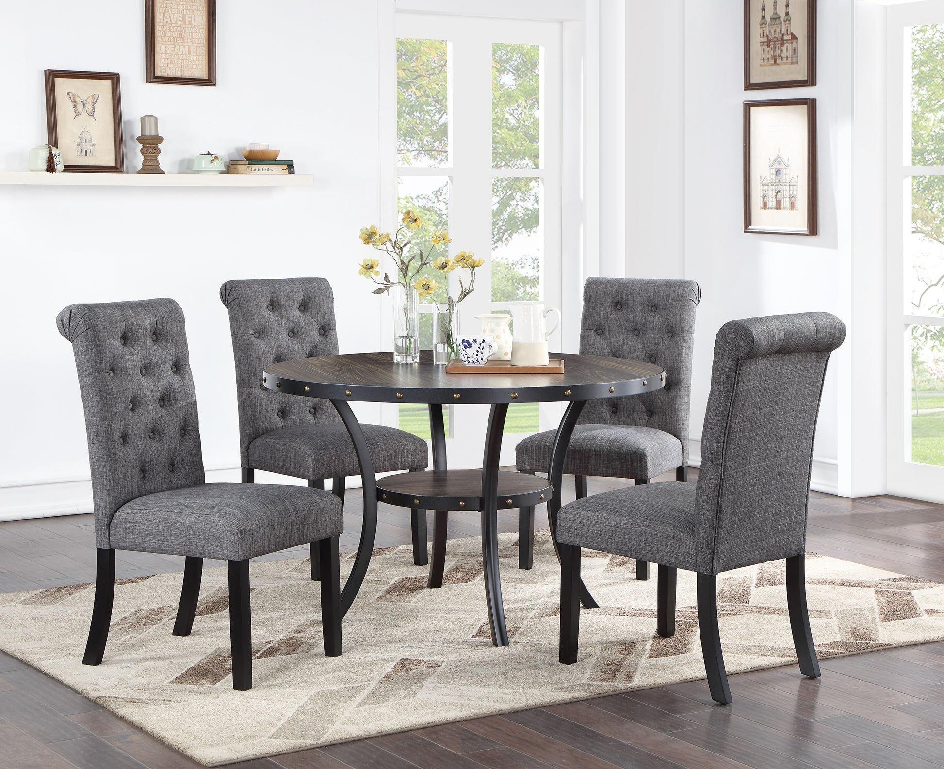 Charcoal Grey Dining Chairs Charcoal Fabric Set Of Dining Chairs