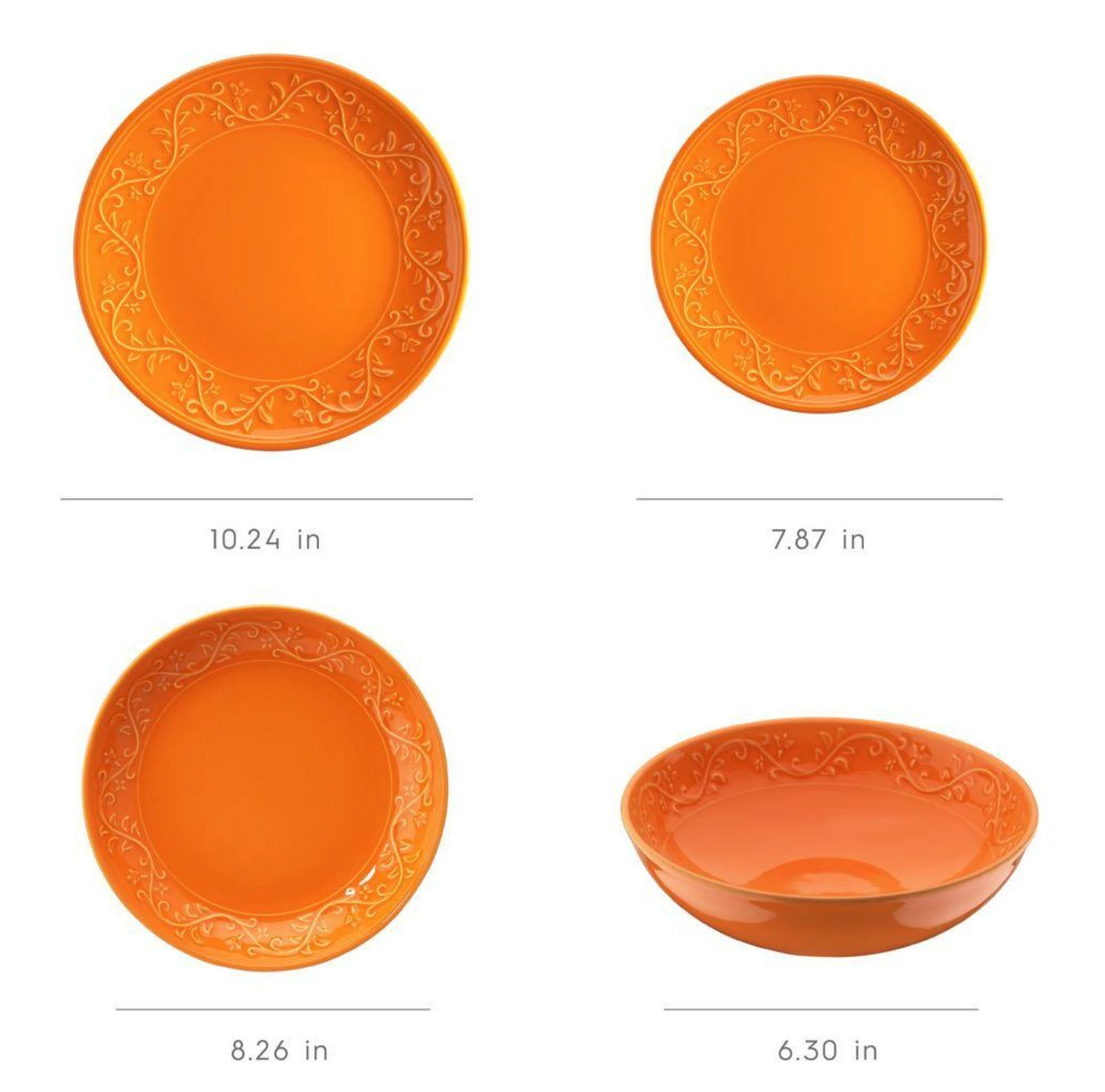 Fulya 16 Pieces Dinnerware Set orange-porcelain