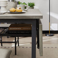 Folding Dining Table, 1.2 Inches Thick Table Top, For Dining Room, Living Room, Grey, 63.2'' L X 35.5'' W X 30.5'' H. Grey Particle Board